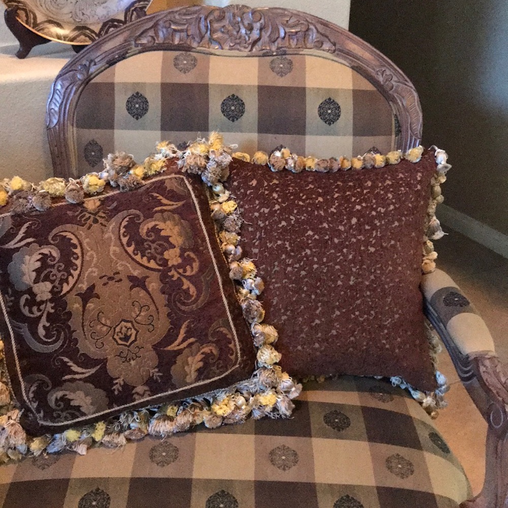 2 Sherry Kline Chenille Throw Pillow Set